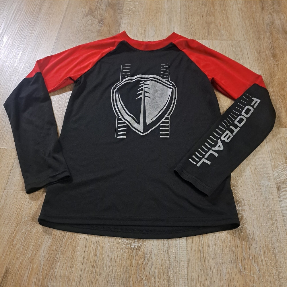 Athletic Works Dri Works Kid's Football Red Black Long Sleeve Shirt Boy's Large